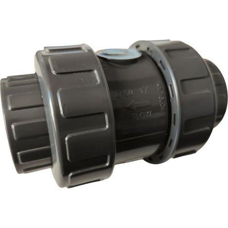 Clapet anti-retour en PVC - 1 unité - Diamètre de pression 63 mm - Système à ressort - Pour circuits hydrauliques - Liaison F (1/4)
