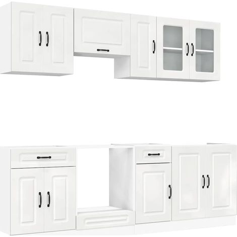 Maison Exclusive - Ensemble d'armoires de cuisine 8 pcs Kalmar blanc brillant (1/5)