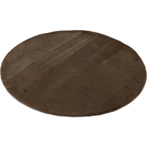 Tapis Rond Uni "Cutie" 150cm Marron Foncé