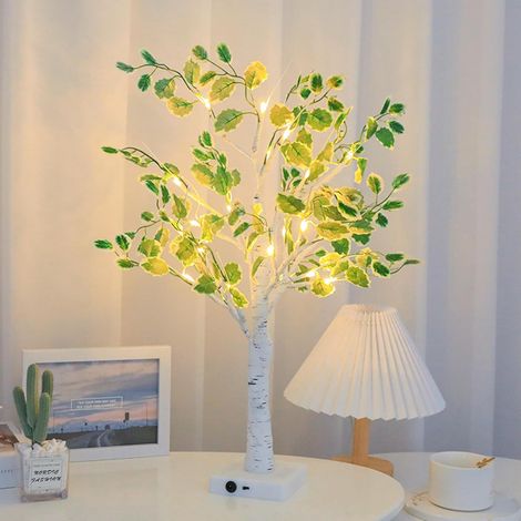 Mini Sapin de Noël Artificiel de 50,8 cm, bonsaï décoratif de Table avec lumières LED Blanc Chaud et Feuilles artificielles pour la Maison, Noël, fête, Anniversaire, USB ou Batterie (1/5)