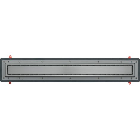 Wirquin Pro – Caniveau de douche 80 cm 30720765 – Grille inox brossé réversible – Débit 79 l/min – Installation facile avec natte d'étanchéité