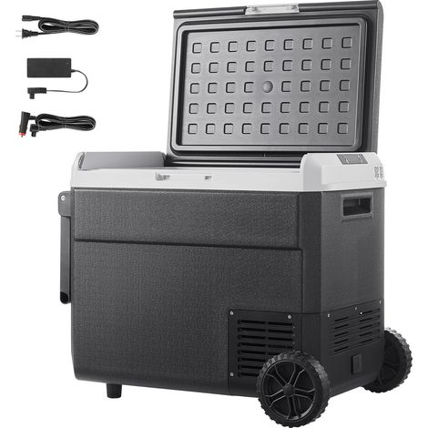 Mophorn 60 L Elektrische Kompressor-Kühlbox, 12/24 V DC & 100-240 V AC, Tragbare Autokühlbox mit Rollen und Griff, Gefrierschrank bis -20°C, Mini-Kühlschrank für Auto, Lkw, Camping und Outdoor (1/5)