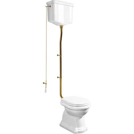 Sapho Kerasan Retro - WC combinato, scarico inferiore, bianco/bronzo WCSET17-RETRO-SO (1/2)
