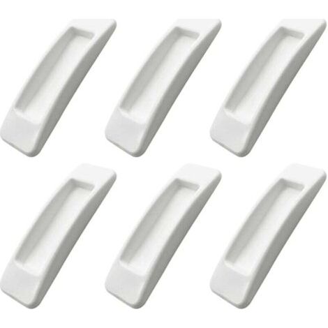 Lot de 6 Poignée Autocollante Porte Coulissante poignées auto-adhésives pour porte coulissante avec rubans adhésifs double face porte coulissante Les tiroirs sans perforation Poignée Blanc