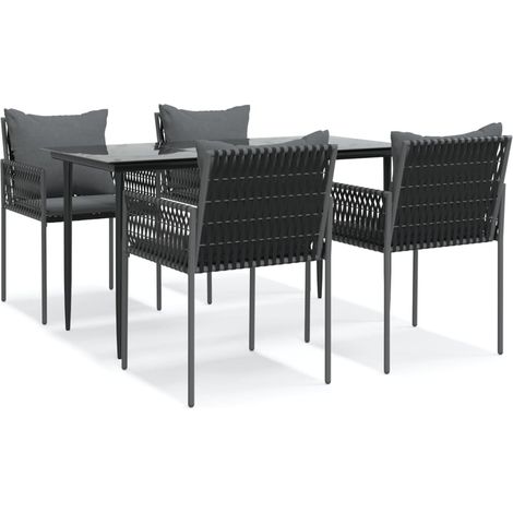 Maison Exclusive - Juego comedor jardín 5 piezas y cojines ratán (1/5)