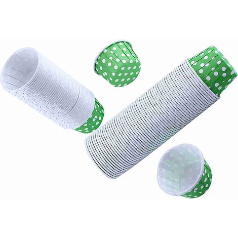 100 caissettes en papier pour gâteaux, cupcakes et muffins, vertes, idéales pour les fêtes et les mariages. (1/5)