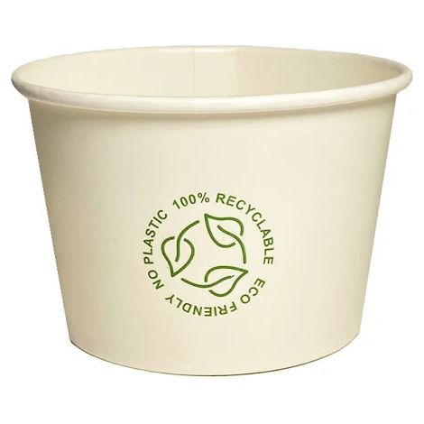 Récipient/bol en papier 500 ml 115 Blanc 50 pièces sans plastique sans SUP (1/4)