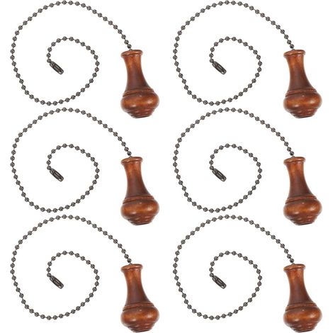 Chaînettes D'extension en Bois Solides Odeur Lot de 6 Décoration Vintage Élégante pour Ventilateur de Plafond pour Fête Estivale la Maison Café (1/5)
