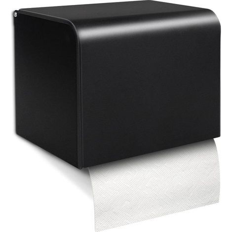 Wall-mounted toilet paper holder - Matte black - SUS304 stainless steel - Corrosion-resistant - Durable (1/5)