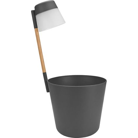 Pot de fleurs rond Flower Light Ø 27 x H.61 cm - Gris