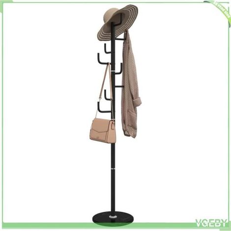 377105 Porte-manteau noir 183 cm fer enduit de poudre (1/5)