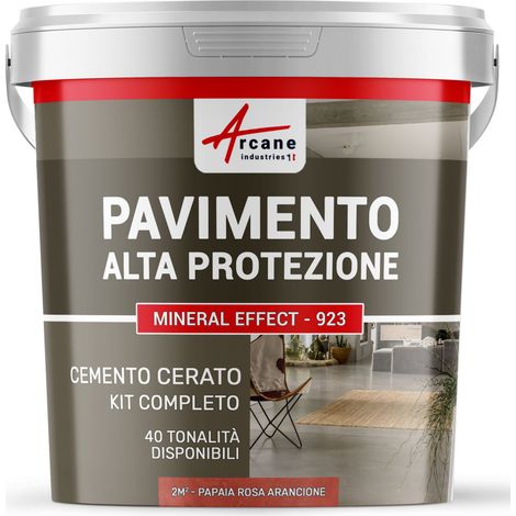 Microcemento per pavimenti interni: alta protezione - 2 m² (in 2 strati) Rosa Arancione Papaya - ARCANE INDUSTRIES
