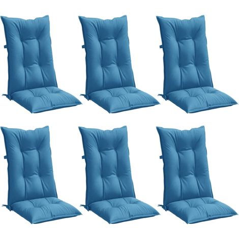 Hochlehner-Auflagen 6 Stk. Melange Blau 120x50x7 cm Stoff vidaXL