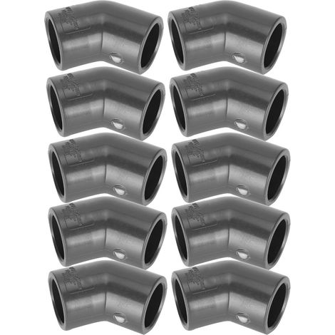 Lot de 10 coudes en PVC à 125° pour tuyaux d'aquarium, raccords pour tubes d'aquarium, connecteurs de tuyaux d'eau, 125°, 10 pièces/lot, 25 mm/1 pouce (1/5)