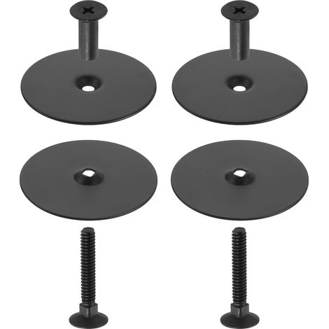 2 Set 2-5/8" Diamètre Plaque Ronde De Serrure Mortaise Noir (1/5)