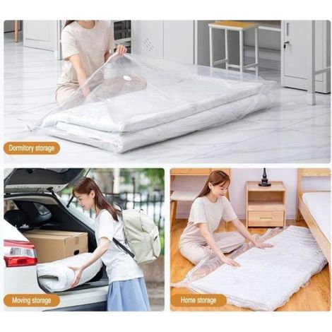 Sac rangement sous vide - Compressible 80% Imperméable et réutilisable - Stockage matelas - 220x100cm (1/3)