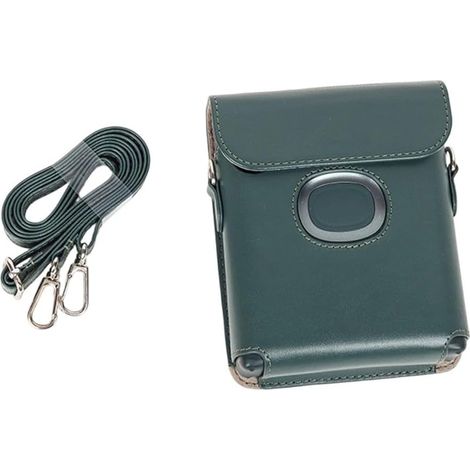 PU Lederhülle für Instax Mini 12 11 mit Gurt Dunkelgrün (1/5)