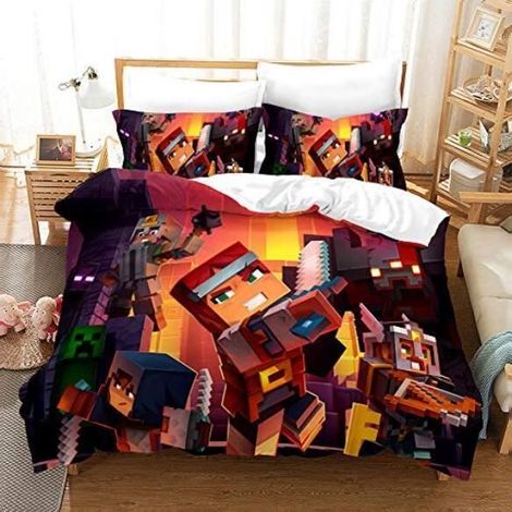 Parure de Lit Enfant 3pcs- Housse de Couette (140x200) + Taies d'oreiller (50x75x2)