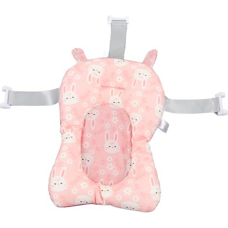 Tapis de bain pour bébé antidérapant, doux, à séchage rapide et léger, pour bébé assis ou allongé, rose (1/5)