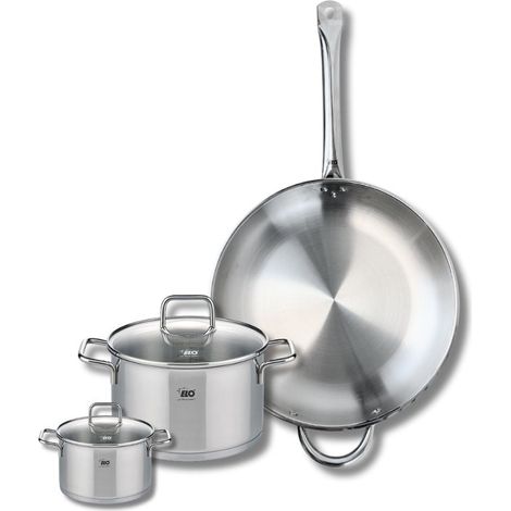 Ensemble de 1 Poêle de cuisson 32 cm et 2 faitouts 12 et 20 cm Elo Profi Citrin (1/5)