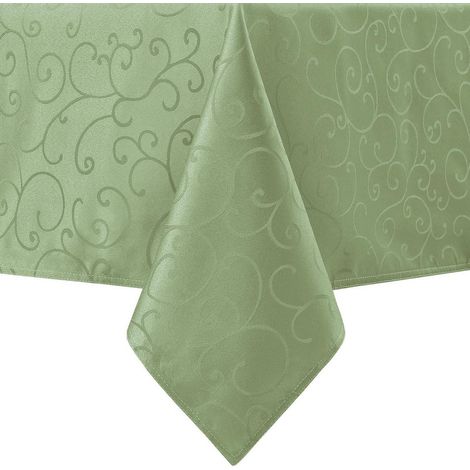 Nappe lavable 140x240 cm Vert clair Jacquard Damas rectangulaire