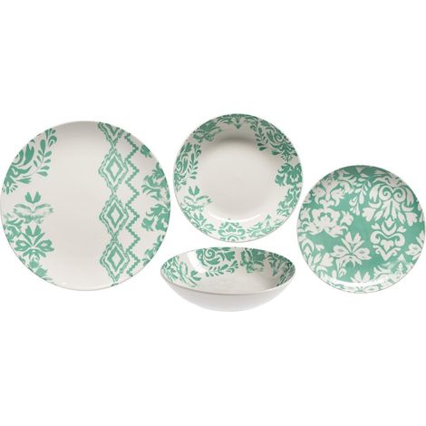 Mopita Maiorca Verde set 18 piatti fine porcellana