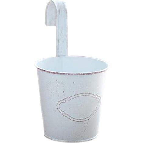 LABRIMP Pot de fleurs suspendu en fer blanc style vintage, cube décoratif élégant (1/5)