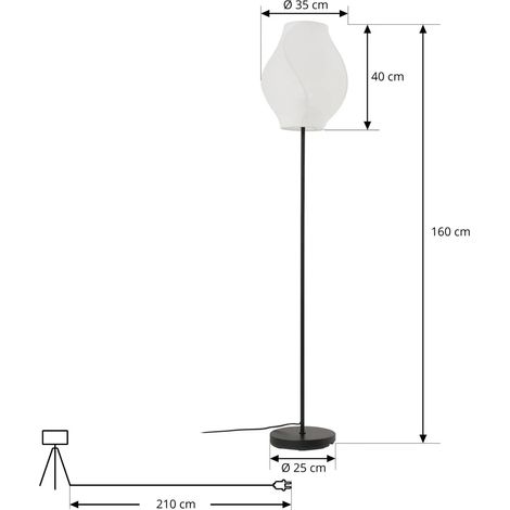 [GEBRAUCHT] B-Ware Lucande Stehleuchte Stehlampe Tovina Textil Weiß Höhe 165 Cm Wohnzimmerlampe