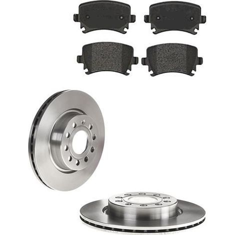 KIT FRENI POSTERIORI compatibile con SEAT LEON (1P1) - DISCHI + PASTIGLIE OEM: P 85 020 , P 85 114 , P 85 073 / 17520 , 17628 , 18117 /SOSTITUZIONE DIRETTA/BASSA POLVERE/SILENZIOSO (1/5)