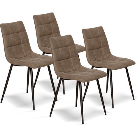 Pack de 4 sillas de comedor estilo Industrial Modelo Ivy color visón (1/5)