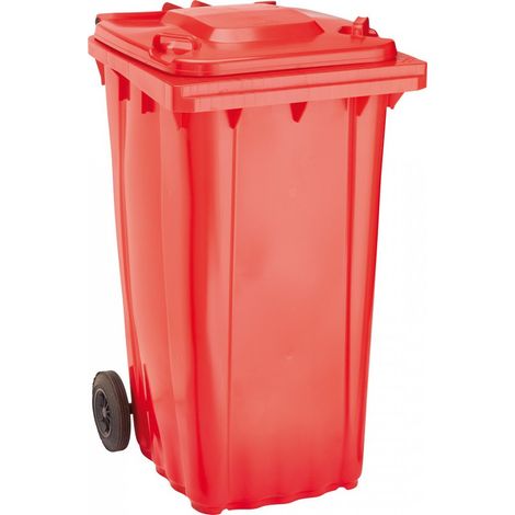 Trash Bin Wave-240 Della Plastica Rossa