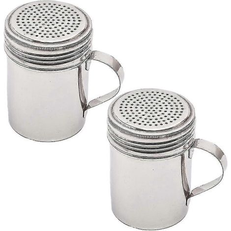 Lot de 2 salières et poivrières en acier inoxydable avec couvercle et poignée (1/5)
