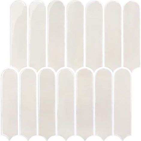 Carrelage adhésif plus épais pour cuisine et salle de bain, couleur crème, style métro, autocollant mural (10 pièces, 30,5 x 30,5 cm)