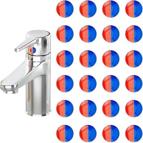 24 pcs hot and cold water decals self-adhesive labels for hot and cold water epoxy resin faucet transfer pcs [DB] (1/5)