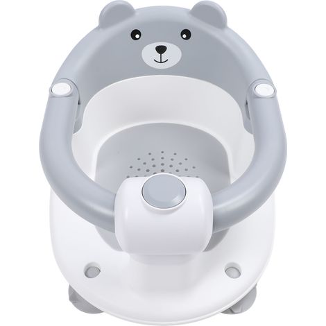 Chaise de bain antidérapante pour bébé, siège de bain assis, tabouret de douche pour nouveau-né, pour salle de bain, gris (1/5)