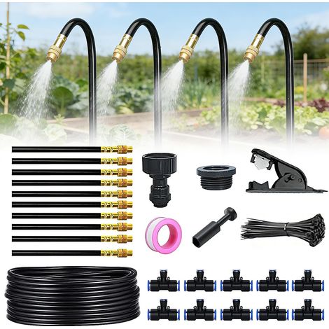 360°-Gartensprinklersystem, 10 m 360° automatisches Bewässerungssystem, 360° verstellbares Gartensprinklersystem, Nebelbewässerungsset, zur Bewässerung von Landschaftspflanzen, Garten (1/5)