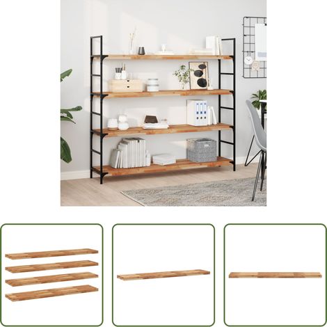 Bois d'acacia - Étagères flottantes 4 pcs 160x30x4 cm acacia massif à l'huile (1/5)