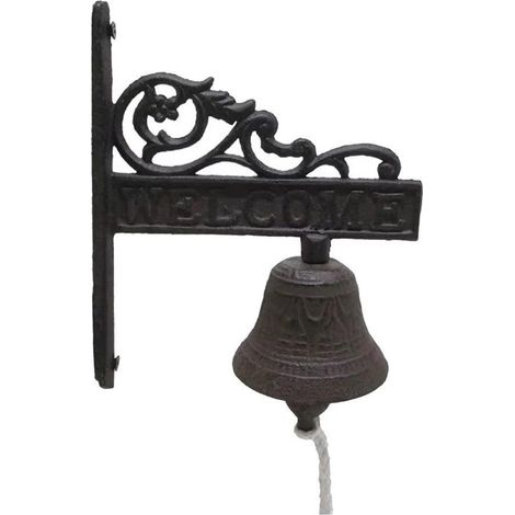 Campana de hierro fundido - Campana de hierro fundido para puerta de entrada, campana de cena de pared para interiores y exteriores para decoración de arte de pared de granja de jardín de casa (1/5)