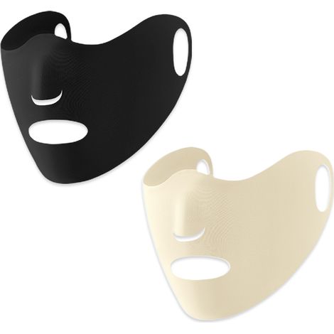 Lot de 2 masques de protection solaire d'été en soie glacée pour femmes, respirants et fins, avec fixation sur les oreilles (1/5)