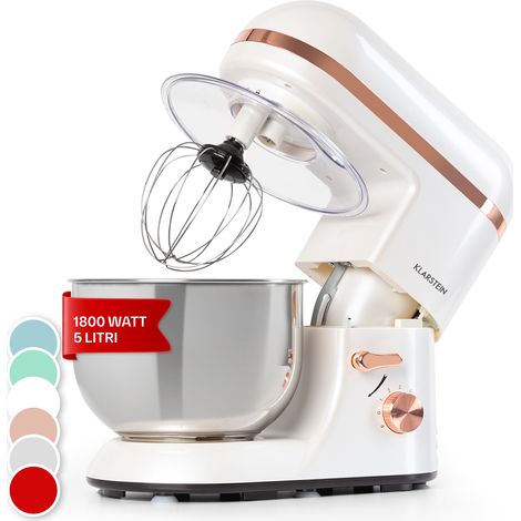 Klarstein Bella Elegance Robot da cucina 1800 W/2,7 CV 5,2 litri acciaio inox senza BPA