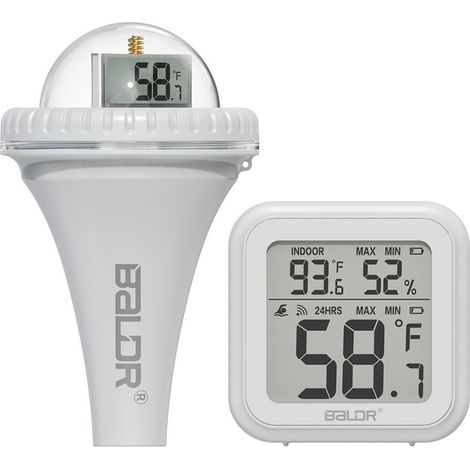 Pool Thermometer, Wireless Pool Thermometer Floating Easy Read, Pool Thermometer for Swimming Pool Hot Tubs Pond Test Kits & Thermometers LCD Screen 360 Degree Visibility White Not included Batteries (1/5)