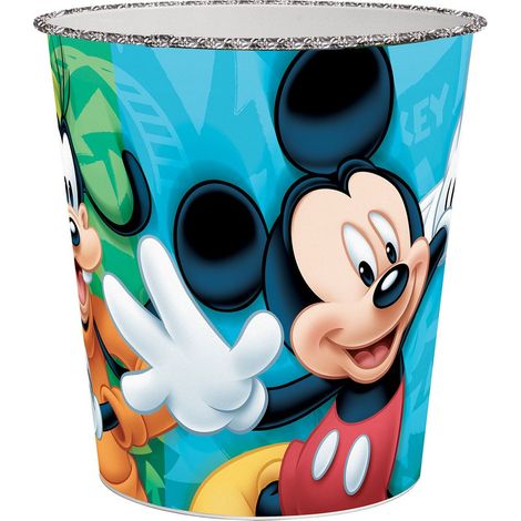 Disney cestino getta carte multicolore per bambini con Mickey Mouse & friends in plastica ideale per cameretta cantina e/o box Dimensioni 20,5 x 16,5 x 23 cm
