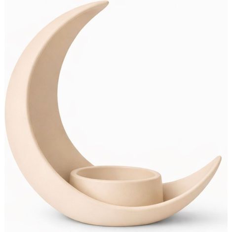 Vaso da fiori beige a mezzaluna, copripianta decorativo (1/3)