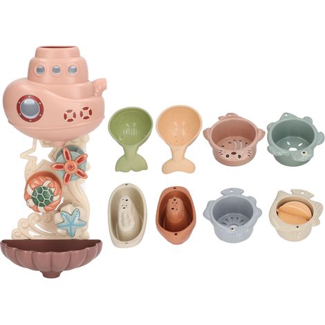 Jouets de bain bébé avec ventouses - Bateau, tasse et cuillère pour enfants (1/5)