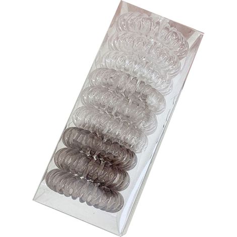 Élastiques Spiraux en Forme de Cordon Téléphonique pour Cheveux - Gris Dégradé Confortable pour Filles (1/5)