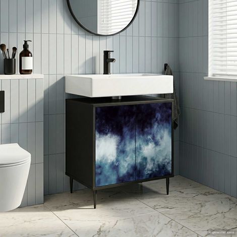 vidaXL Mueble de Cuarto de Baño RAALTE Roble Negro 60 x 40 x 61 cm (1/5)