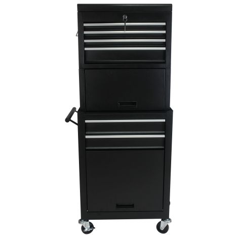 Symbollschrank auf Rädern, 6-schalbeschaltbare Roll-Werkzeugkiste mit 4 Universalrädern, 2 in 1 abnehmbarer Werkzeugkasten-Speicherorganisator für Garage Workshop Reparaturwerkstatt, Schwarz(Black)