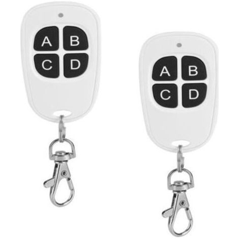 Télécommande universelle pour porte garage 4 canaux 433 MHz avec code EV1527(2 télécommandes) (1/4)