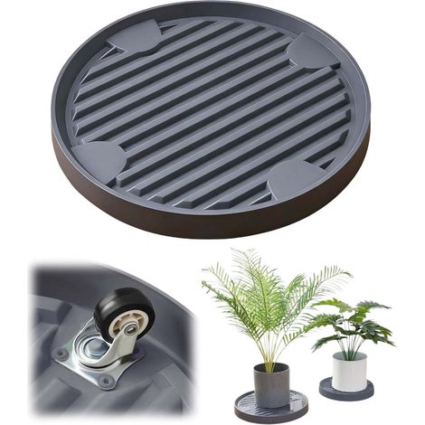 22cm Support de pot de fleurs rond,Support de Pot de Fleurs à Roues,Porte Plante a Roulettes,Roulettes universelles pour pot de fleurs,Support pour Plante avec Roue Universelle,Support Roulant Plantes (1/5)