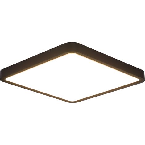 GBLY Deckenlampe LED Deckenleuchte Badezimmer - Schlafzimmerlampe Flach Badezimmerlampe Schwarz 23cm Schlafzimmer Deckenbeleuchtung 23W Küchenlampe 3000K Flurlampe Eckig Badlampe IP44 für Küche Flur